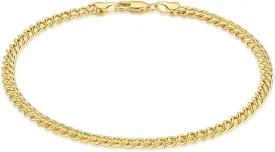 14K Gold Ankle Bracelets Gold Bracelets for Women The Style Of Hip-Pop Ankle Bracelet for Women Non Tarnish 9,10,11