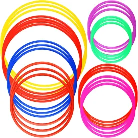 36 Pcs Colorful Plastic Toss Rings - Multicolor Throwing Rings for Kids & Adults - Halloween, Outdoor Activities, Agility & Accuracy Game Practice - 5 Sizes