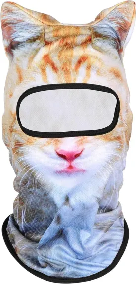 3D Cat Ski Mask Balaclava with Ears - Cat Shiesty Face Cover for Skiing, Music Festivals, Cycling, Halloween Parties