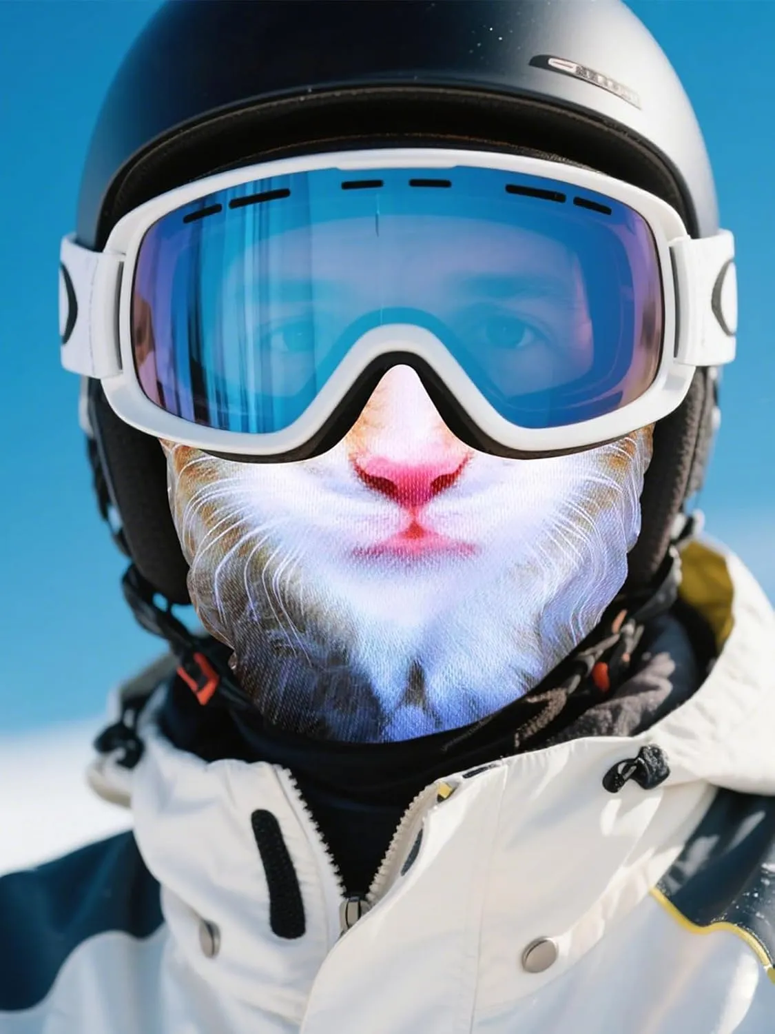 3D Cat Ski Mask Balaclava with Ears - Cat Shiesty Face Cover for Skiing, Music Festivals, Cycling, Halloween Parties