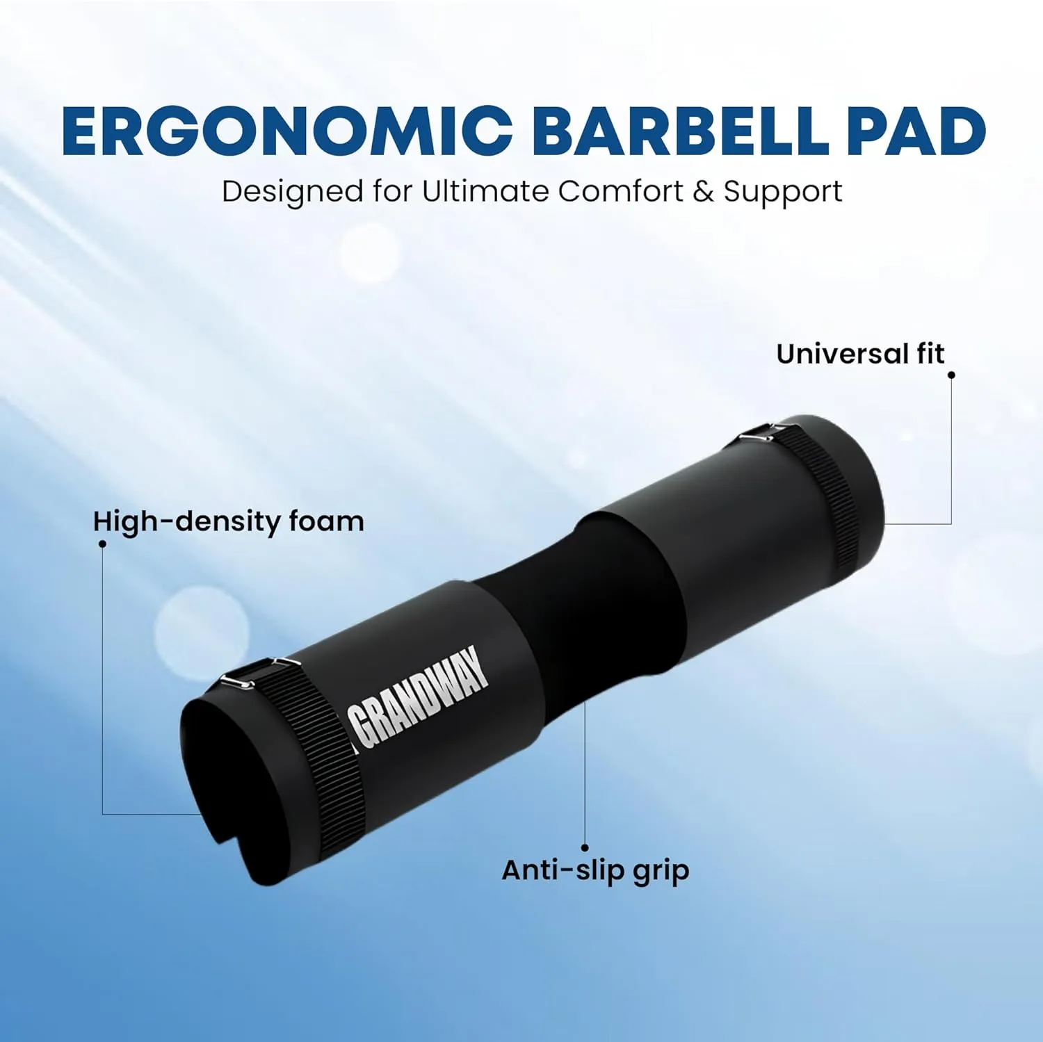Advanced Squat Pad - Barbell Pad for Hip Thrusts, Squats & Lunges - Neck & Shoulder Squat Bar Pad Cushion Support Foam for Extra ComfortPremium Squat Pad