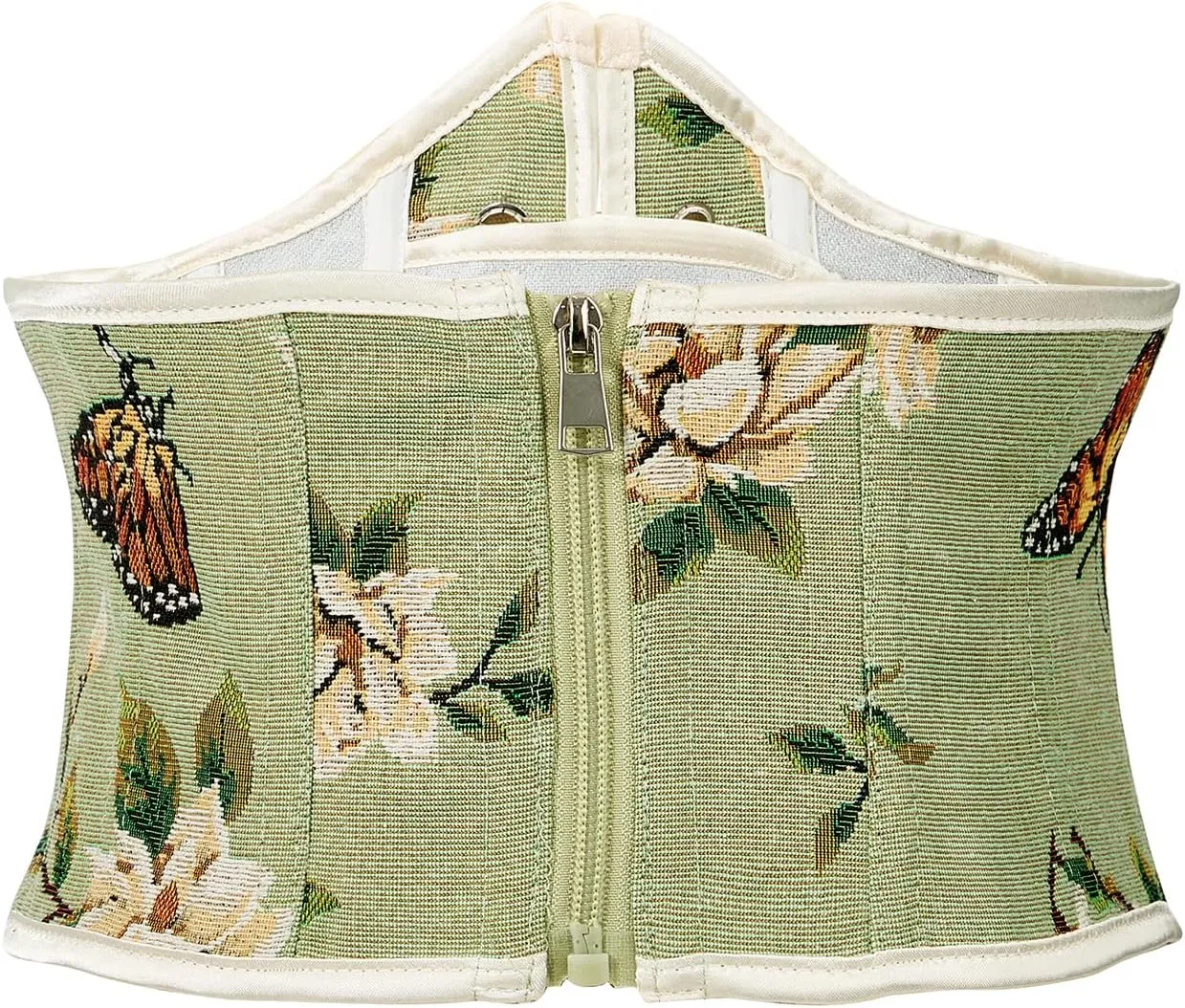 American Trends Renaissance Corset Belt With Zipper and Lace Up for Women - Floral Medieval Accessories