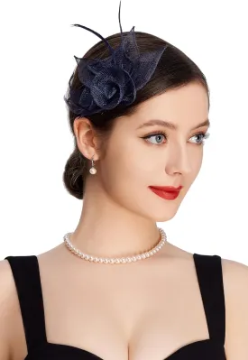 BABEYOND Fascinators Hats for Women - Tea Party Hat Kentucky Fascinator Derby Feather Flower Hair Clip Bridal Wedding