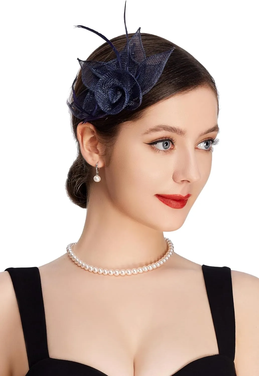BABEYOND Fascinators Hats for Women - Tea Party Hat Kentucky Fascinator Derby Feather Flower Hair Clip Bridal Wedding