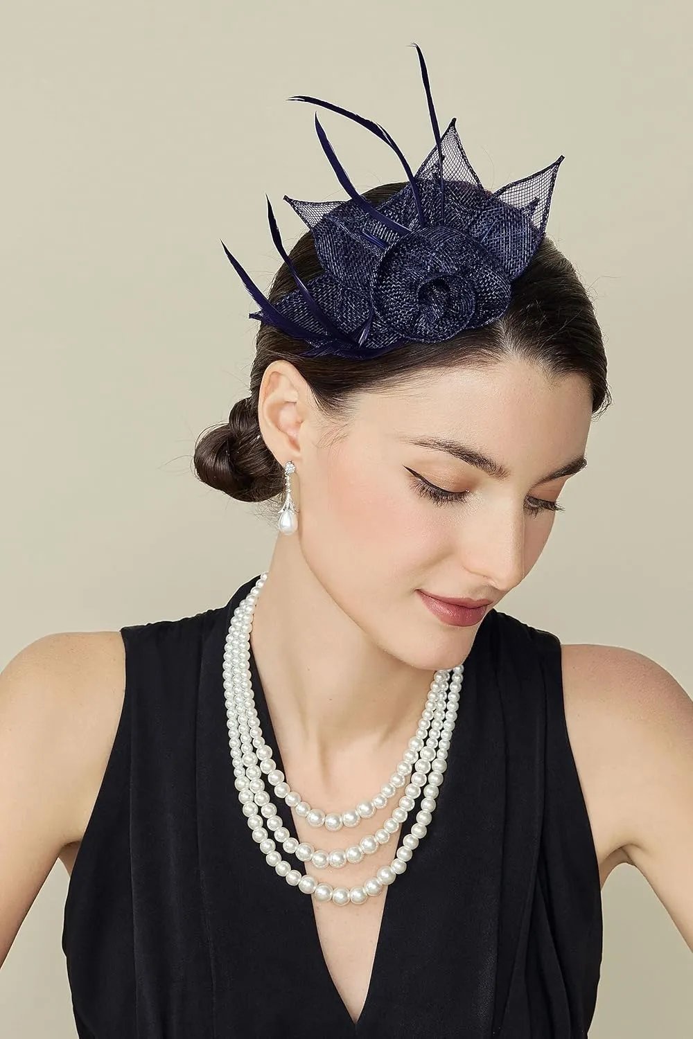BABEYOND Fascinators Hats for Women - Tea Party Hat Kentucky Fascinator Derby Feather Flower Hair Clip Bridal Wedding