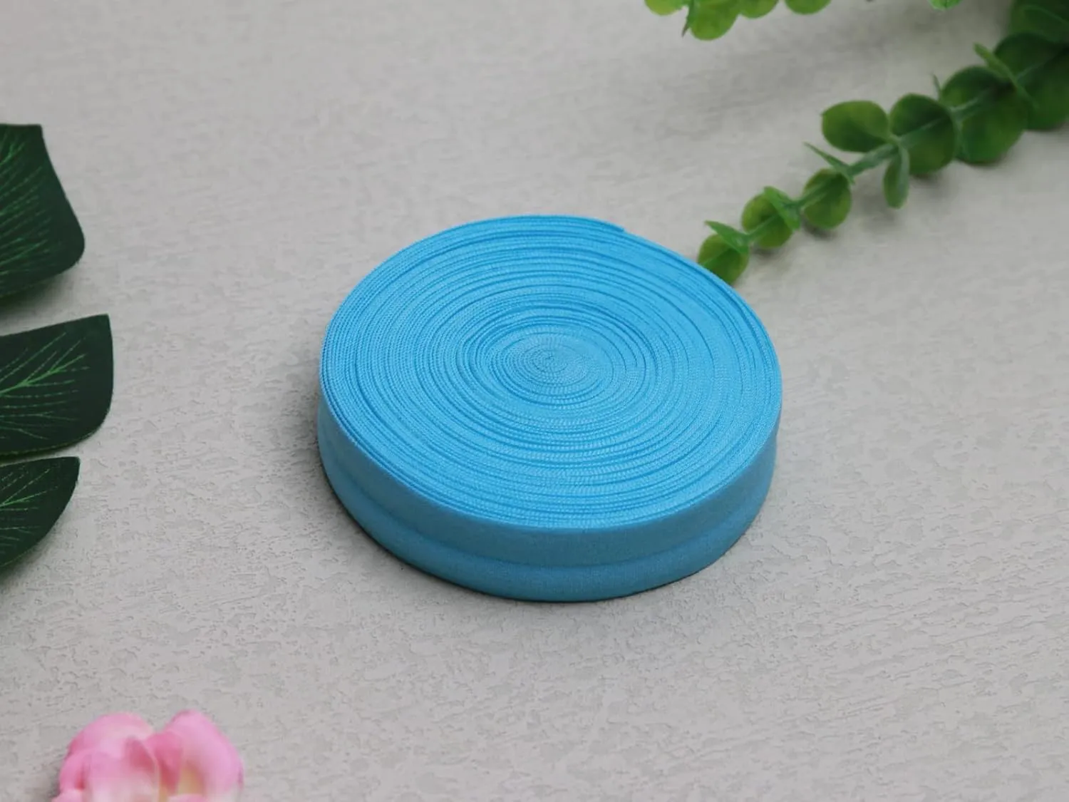 Baby Blue Fold Over 3/4'' 20mm Stretch FOE Elastic Ribbons Sewing Knit Elastic Lingerie Trim for Clothing Headbands Baby Girl Hair Bow