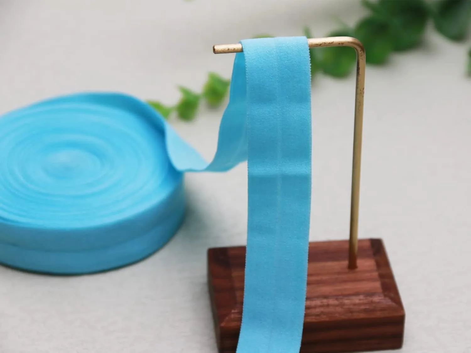 Baby Blue Fold Over 3/4'' 20mm Stretch FOE Elastic Ribbons Sewing Knit Elastic Lingerie Trim for Clothing Headbands Baby Girl Hair Bow