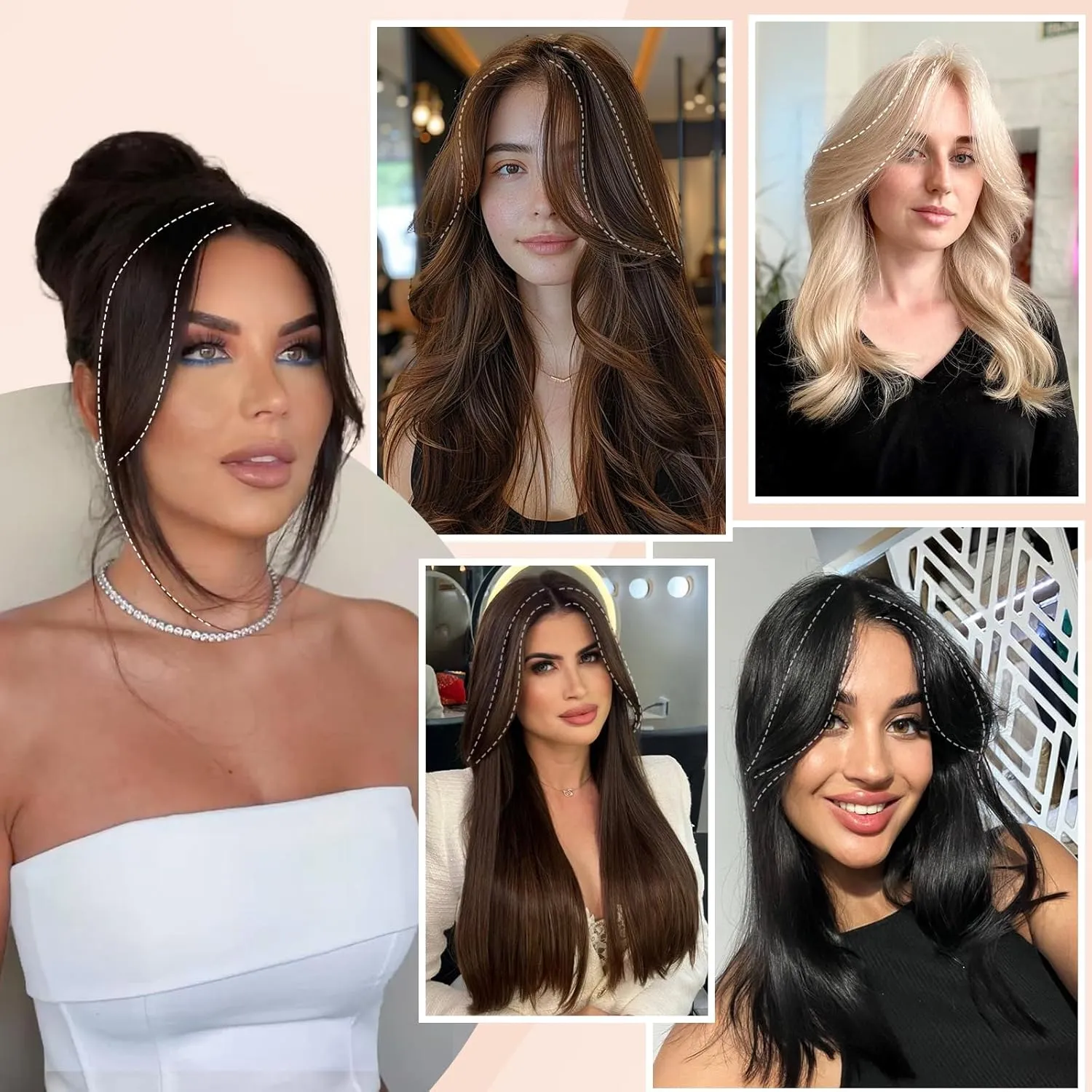 Benehair Side Bangs Clip in Bangs 100% Real Human Hair Curtain Bangs 10 inch Dark Brown Remy French Bang Soft Thick Hair 15g with Invisible Clips for Women #2