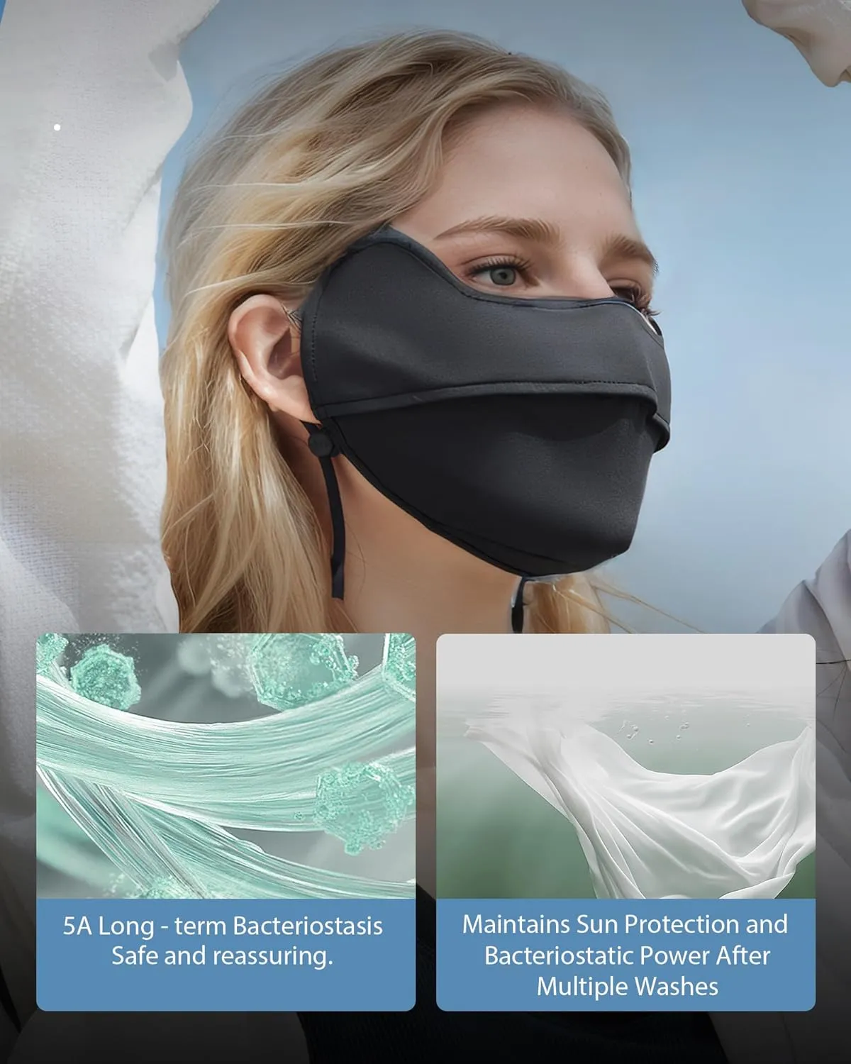 BENEUNDER UV Sun Protection Face Cover/Neck Gaiter Scarf UPF50  Breathable Cooling for Summer Outdoor Activities Reusable
