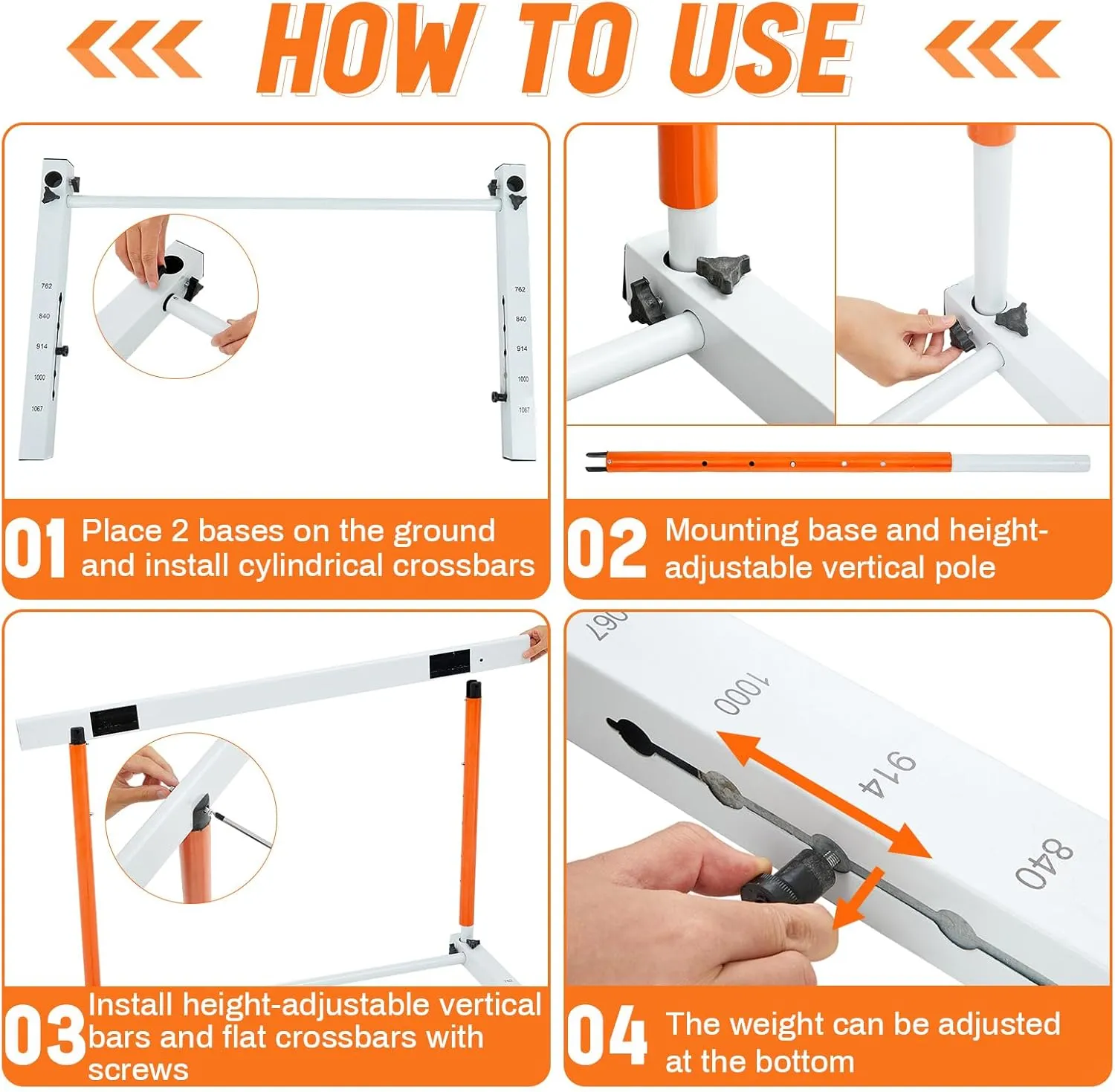 Blulu Adjustable Track and Field Hurdles Height Sports Training Hurdle with Counterweight Heavy Duty Track and Field Equipment Practice Training from 30 to 42 Inch for Athletes Adults