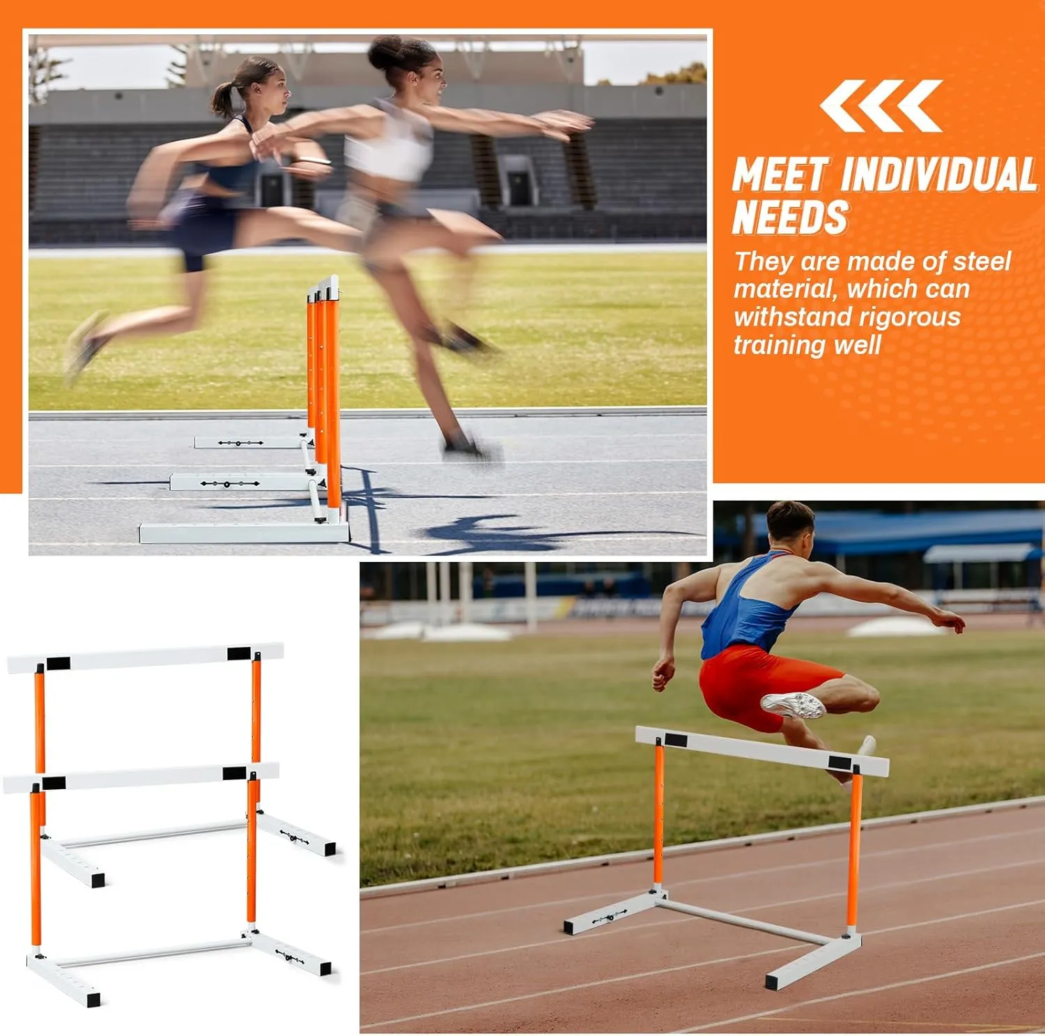 Blulu Adjustable Track and Field Hurdles Height Sports Training Hurdle with Counterweight Heavy Duty Track and Field Equipment Practice Training from 30 to 42 Inch for Athletes Adults