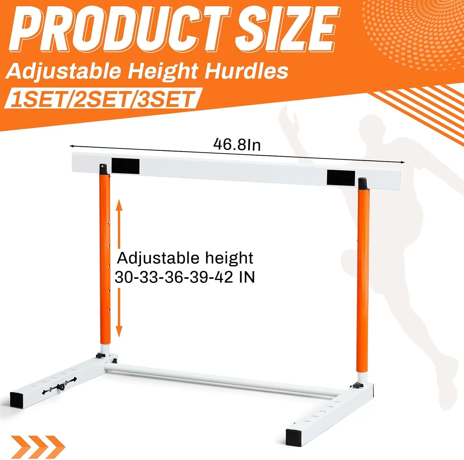 Blulu Adjustable Track and Field Hurdles Height Sports Training Hurdle with Counterweight Heavy Duty Track and Field Equipment Practice Training from 30 to 42 Inch for Athletes Adults