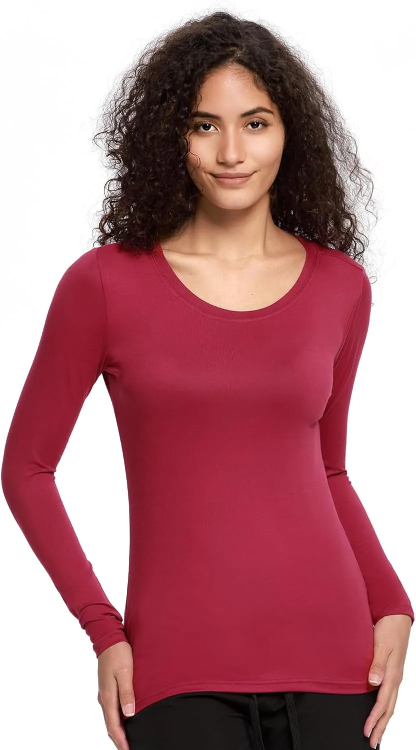 COZYFIT Underscrub Long Sleeve Women - Crew Neck Scrubs Undershirts for Nurse with Soft Fabric