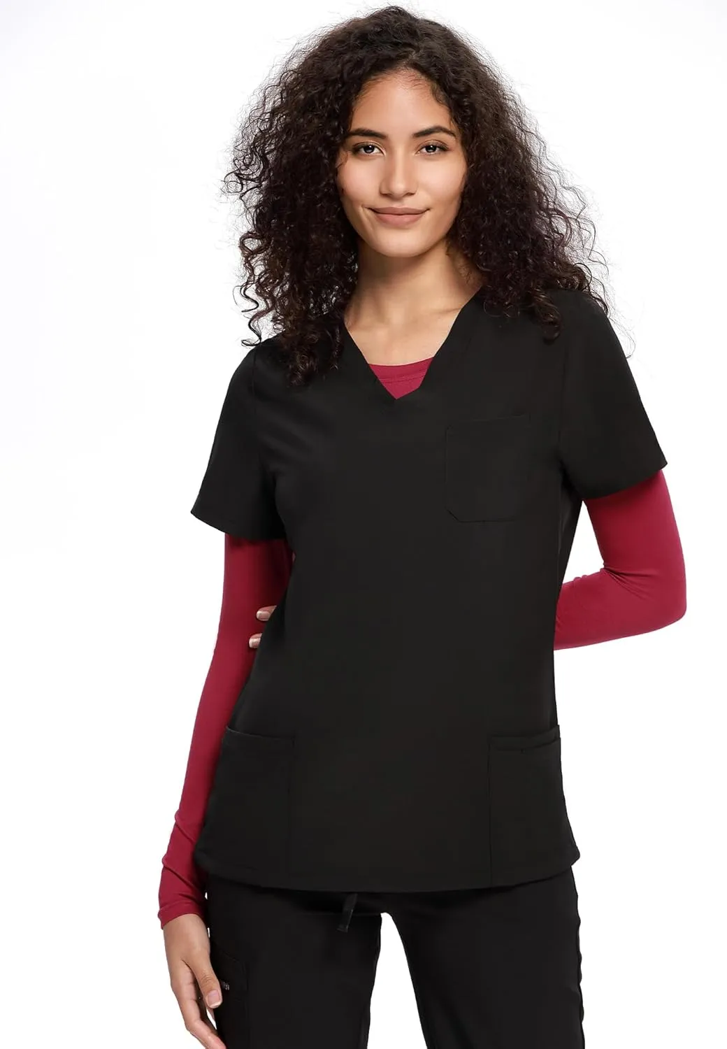 COZYFIT Underscrub Long Sleeve Women - Crew Neck Scrubs Undershirts for Nurse with Soft Fabric
