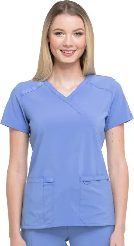 Dickies EDS Essentials, Mock Wrap Top Scrubs for Women with Four-Way Stretch and Moisture Wicking DK625