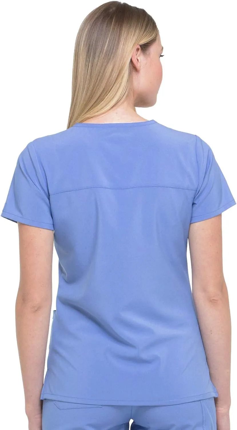 Dickies EDS Essentials, Mock Wrap Top Scrubs for Women with Four-Way Stretch and Moisture Wicking DK625