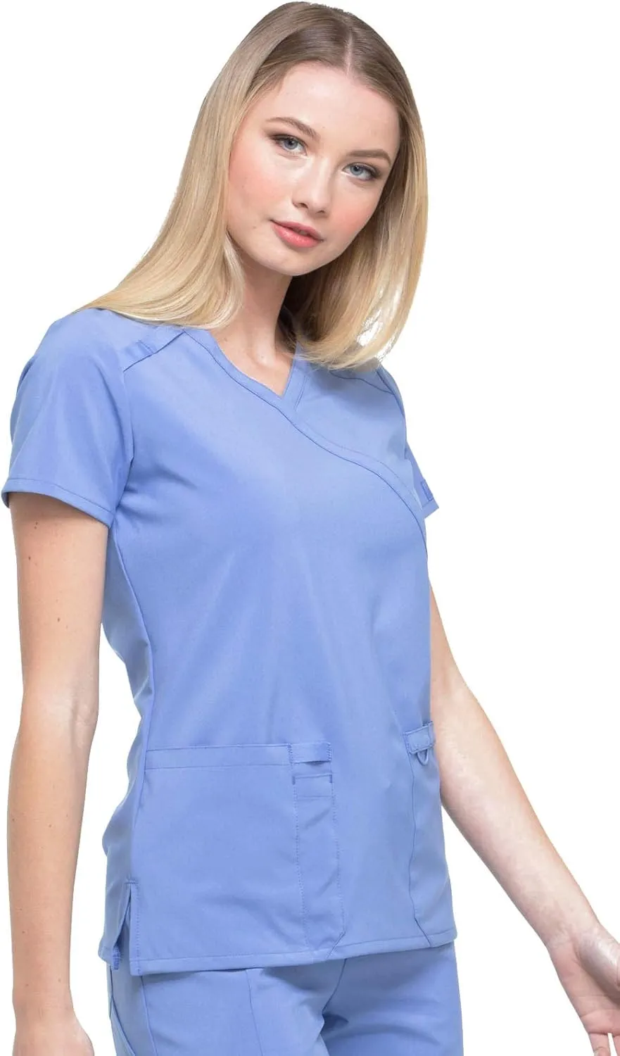 Dickies EDS Essentials, Mock Wrap Top Scrubs for Women with Four-Way Stretch and Moisture Wicking DK625