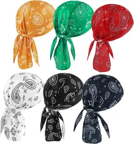DOCILA 6 Pcs Do Rags Skull Cap for Men Women Helmet Liner Head Wrap Motorcycle Bandana All Seasons Cycling Durags Beanie