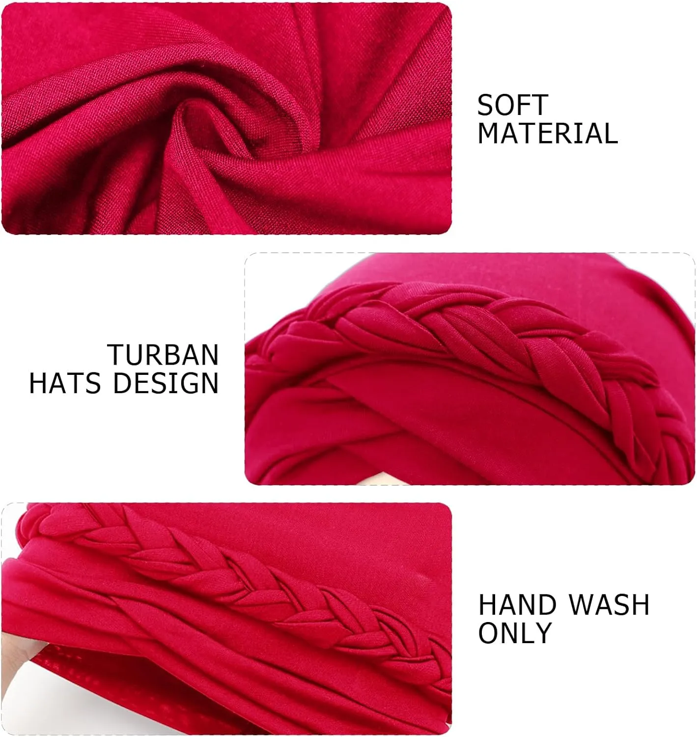 DRESHOW Turban Pre-Tied Twisted Hat Thread African Head Wraps for Black Women Chemo Cancer Cap Braid Hair Cover