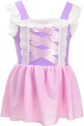 Dressy Daisy Girls Princess One Piece Swimsuit with Skirt Swimwear Swimming Bathing Suit Swim Wear Dress Up