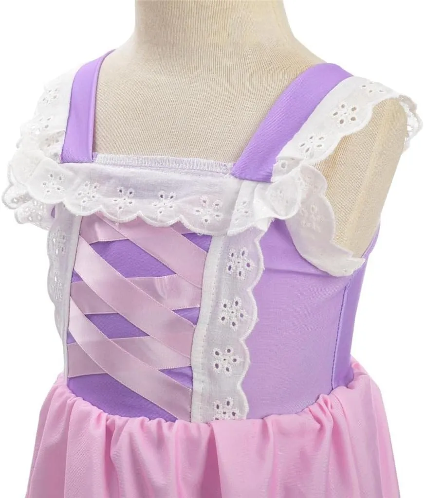 Dressy Daisy Girls Princess One Piece Swimsuit with Skirt Swimwear Swimming Bathing Suit Swim Wear Dress Up
