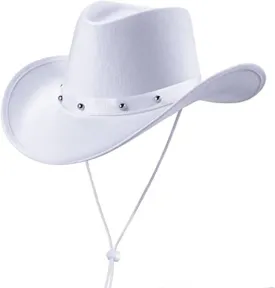 Felt Cowboy Hat Wide Brim Hat Women Men Halloween Cosplay Party Hat Costume Fedora Caps Clothing Accessory, 7 1/8