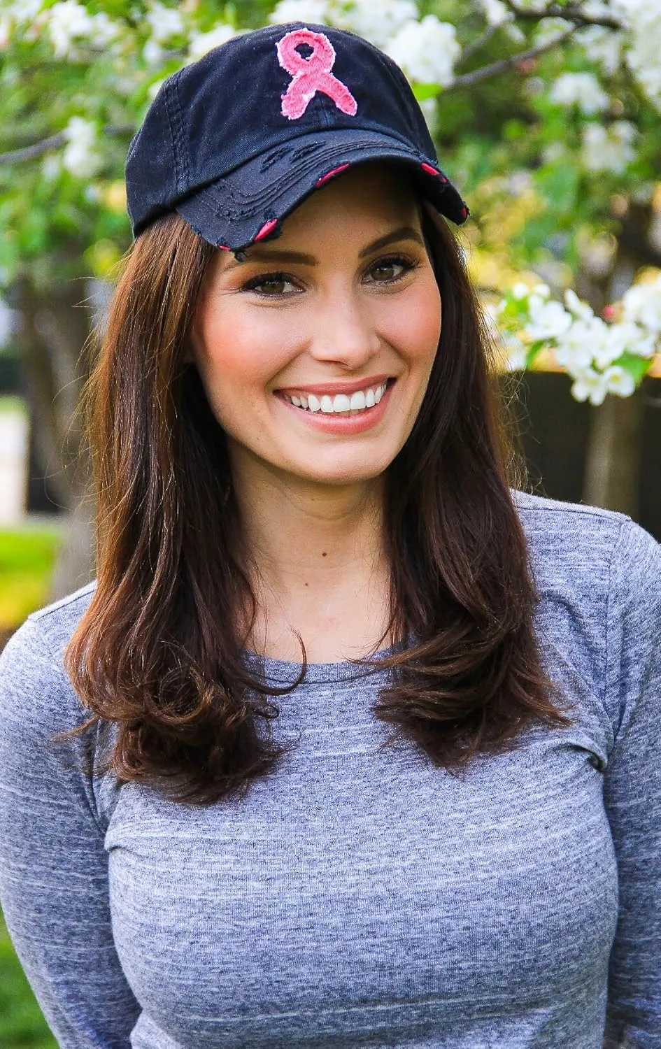 Funky Junque Breast Cancer Awareness Ribbon Baseball Cap Dad Hat for Women