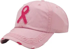 Funky Junque Breast Cancer Awareness Ribbon Baseball Cap Dad Hat for Women