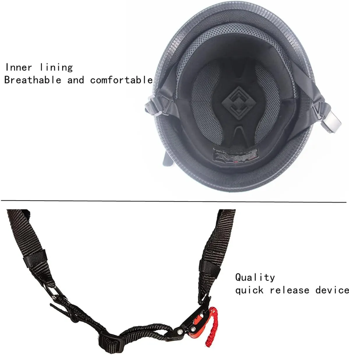 German Style Motorcycle Helmet,Adult Half Helmet Open Face DOT Approved, Motorcycle Cruiser Scooter Cool Helmet