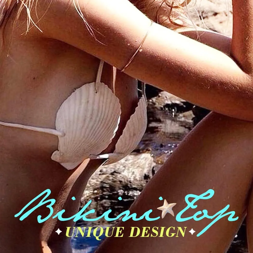 GRAEEN Shell Bra Top Hawaiian Seashell Bikini Tops with Cord Costume Shell Bras for Women and Girls