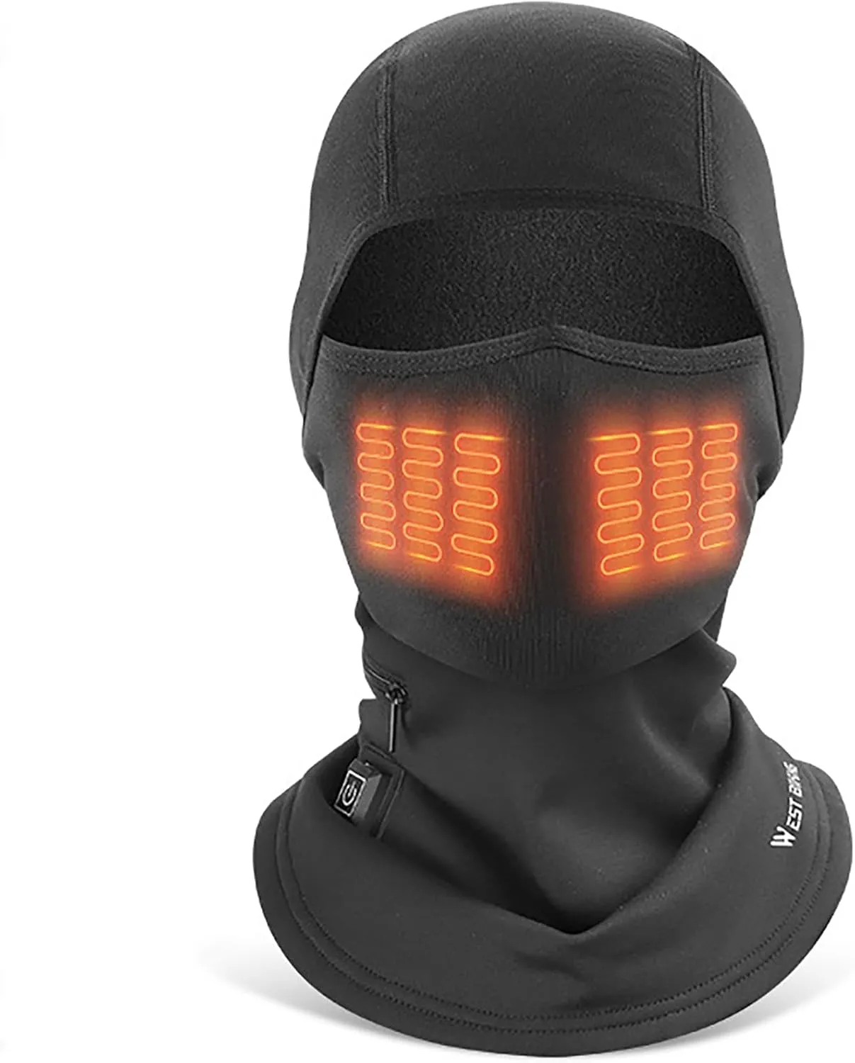 Heated Balaclava WinterHeated ski Mask Suitable for Men and WomenWindproof Heated Hat for Motorcycle Riding (No Battery Black