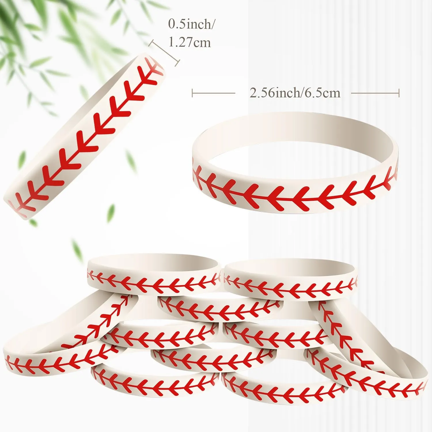 JOVITEC Baseball Bracelet Baseball Party Favors Softball Wristband Silicone Bracelet Gift for Softball Player and Teams