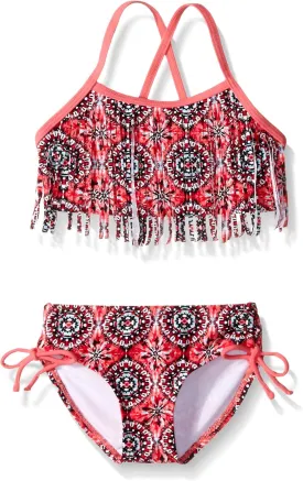 Kanu Surf Girls' Kelly Beach Sport Fringe 2-Piece Bikini Swimsuit