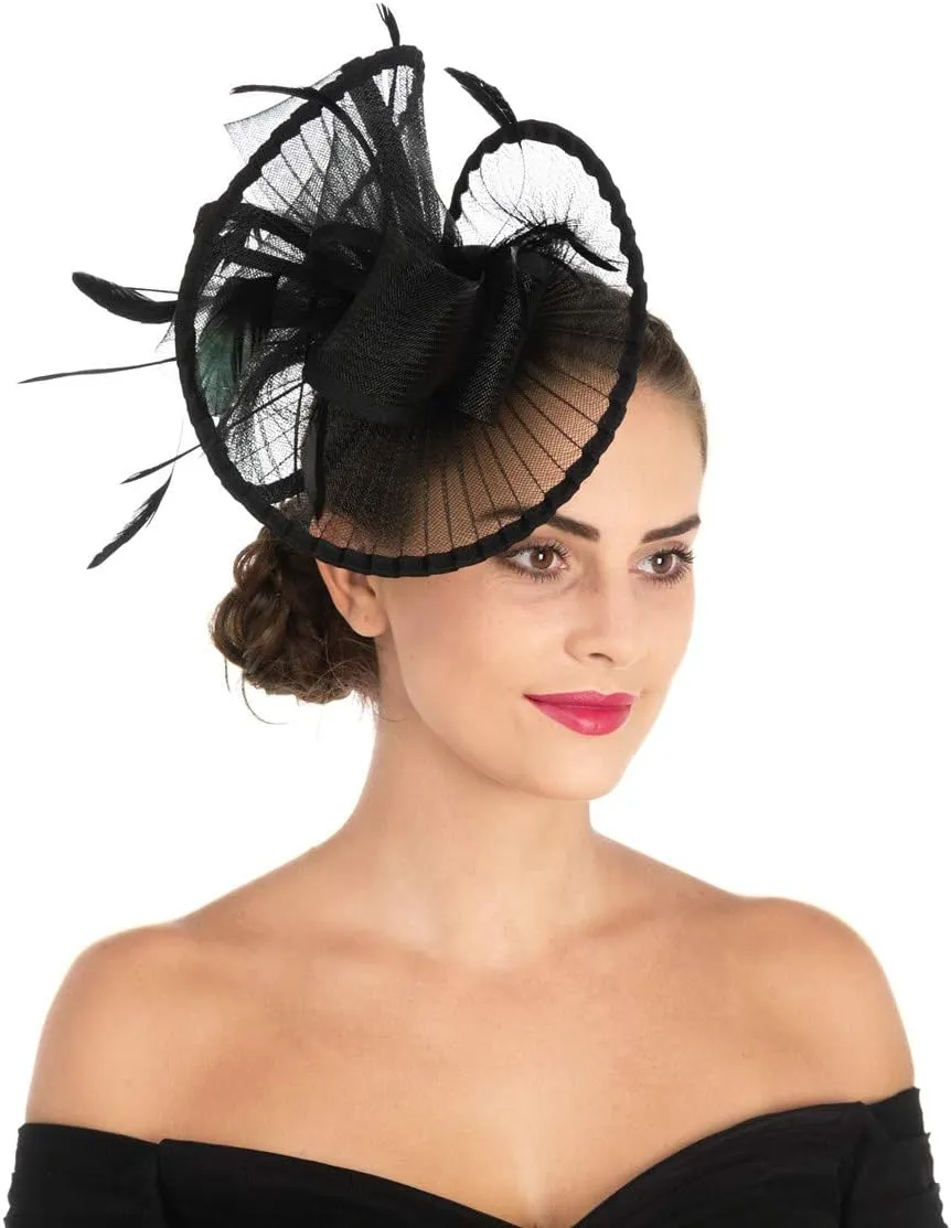 Lucky Leaf Women Girl Fascinators Hair Clip Hairpin Hat Feather Cocktail Wedding Tea Party Hat