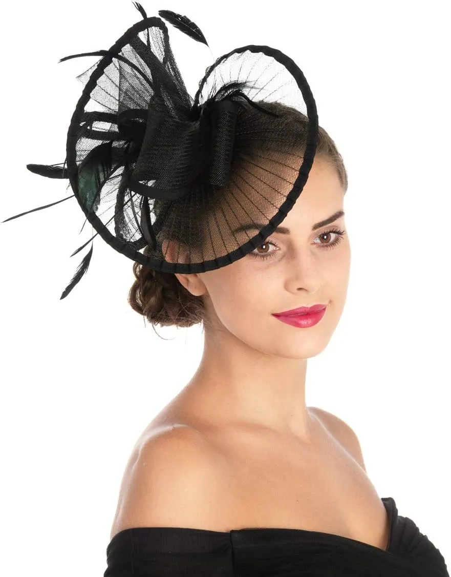 Lucky Leaf Women Girl Fascinators Hair Clip Hairpin Hat Feather Cocktail Wedding Tea Party Hat