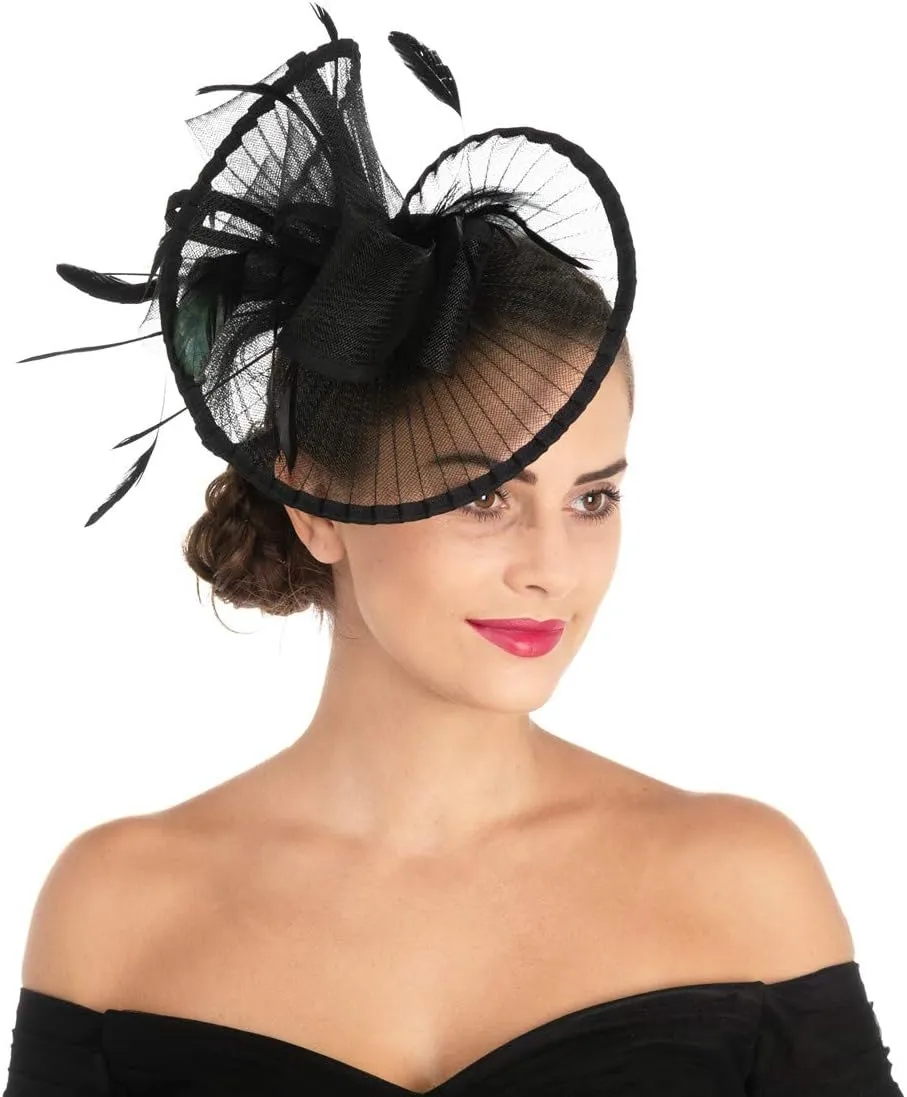 Lucky Leaf Women Girl Fascinators Hair Clip Hairpin Hat Feather Cocktail Wedding Tea Party Hat