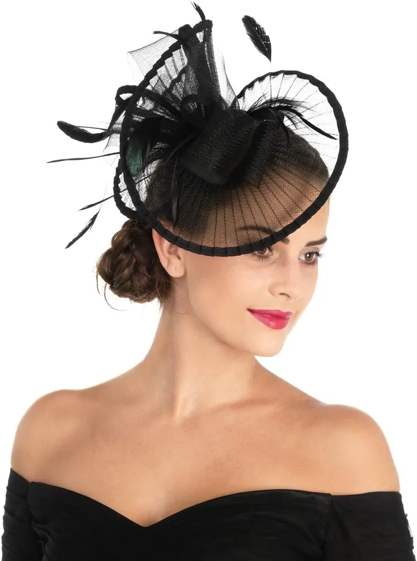 Lucky Leaf Women Girl Fascinators Hair Clip Hairpin Hat Feather Cocktail Wedding Tea Party Hat