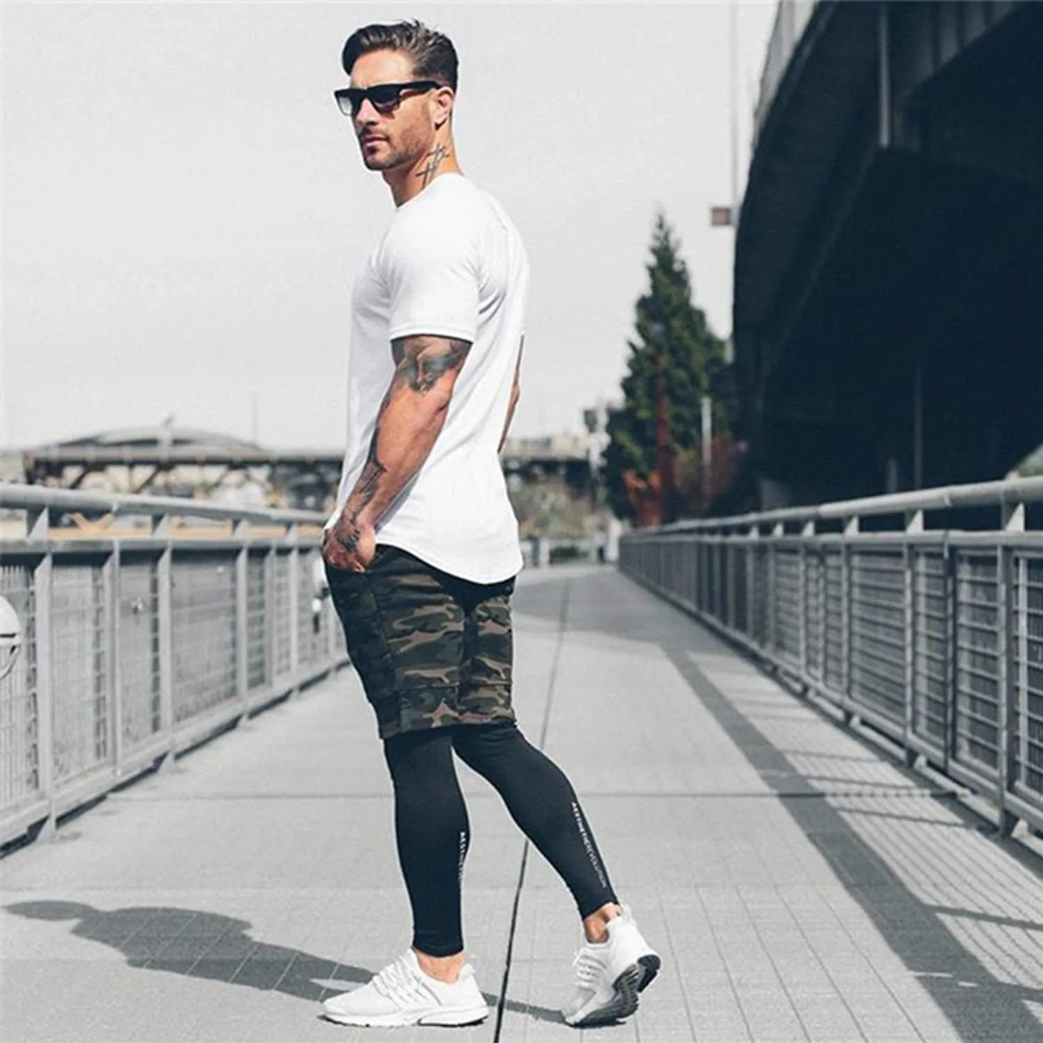 Mens Gym Workout Slim Fit Short Sleeve T-Shirt Cotton Performance Athletic Shirts Running Fitness Tee