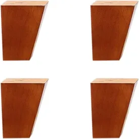 Modern Minimalist Solid Wood Table Foot 4 Cabinet feet, Natural Rubber Wood/Environmentally Friendly Spray Paint, with Alloy Connecting Piece/with Non-Slip feet