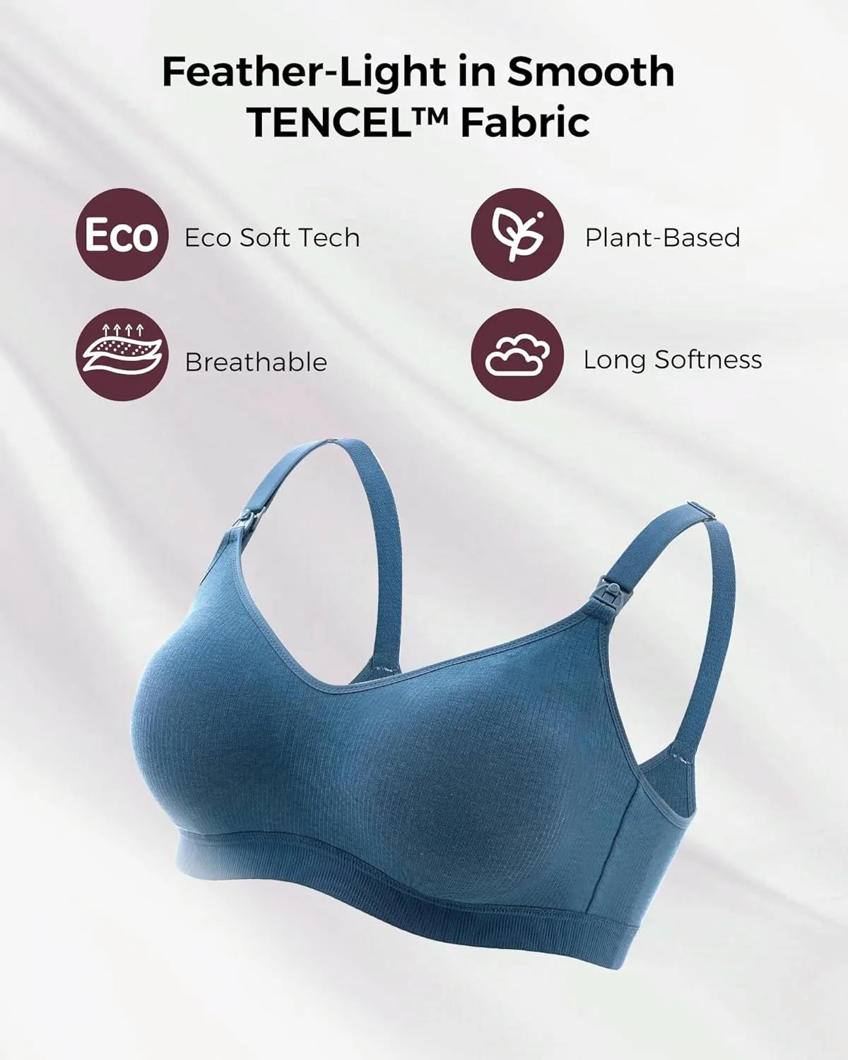 Momcozy Hands-Free Pumping Bra, Wireless & Seamless Breast Pump Bra, Breathable Tencel Fabric & Fully Fixed Cups
