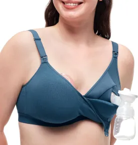 Momcozy Hands-Free Pumping Bra, Wireless & Seamless Breast Pump Bra, Breathable Tencel Fabric & Fully Fixed Cups