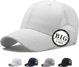 Oversize Large Mesh Trucker Hat Big Head Hats for Men XXL Baseball Cap Breathable Dad Hat Adjustable 23.6"-25.6"
