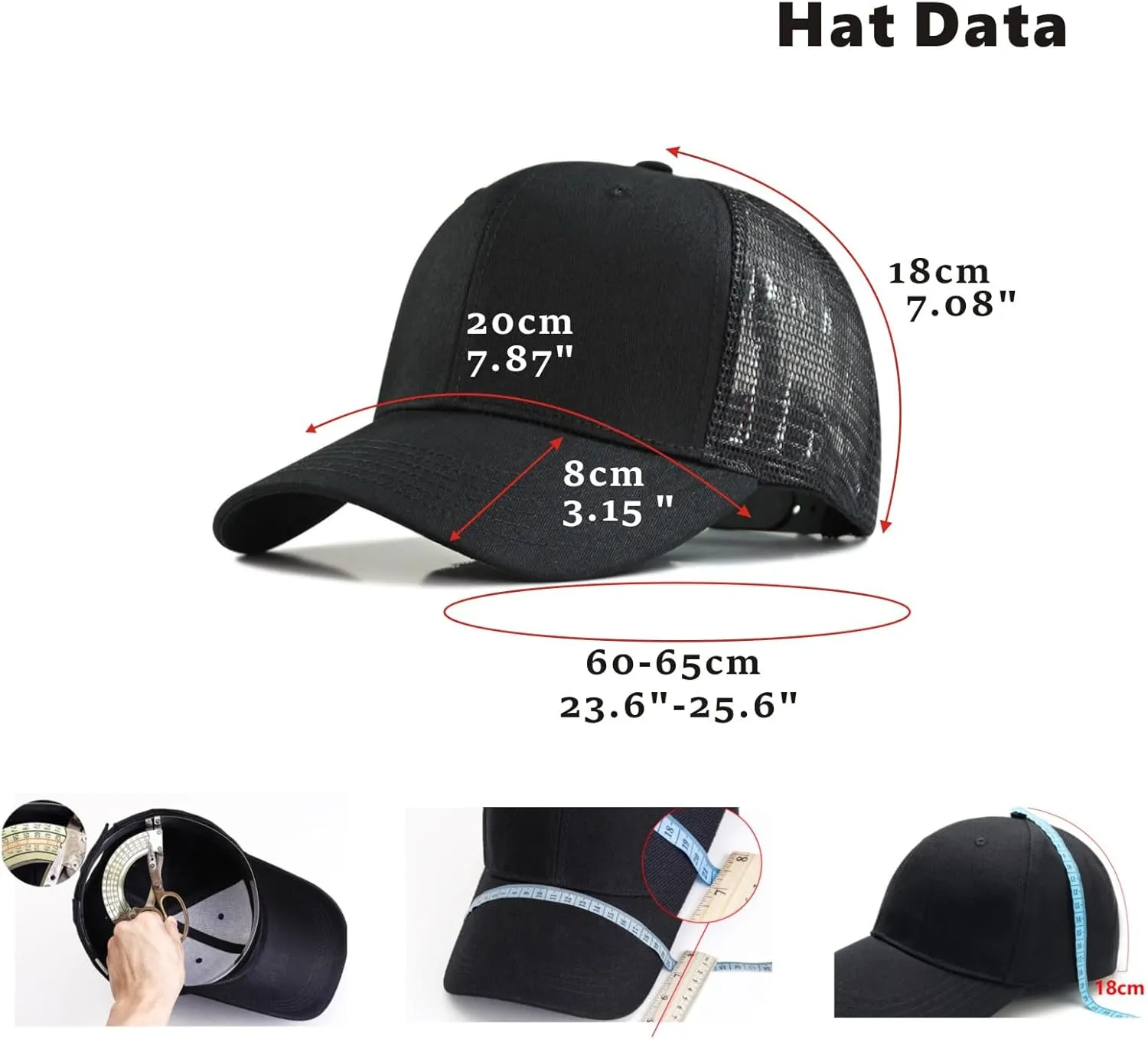 Oversize Large Mesh Trucker Hat Big Head Hats for Men XXL Baseball Cap Breathable Dad Hat Adjustable 23.6"-25.6"