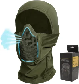 Qavctw Tactical Balaclava Mask Full Face Airsoft Mask with Mesh Mouth Guard Lightweight Breathable for Airsoft Motorcycle Snowboarding Outdoor Sports