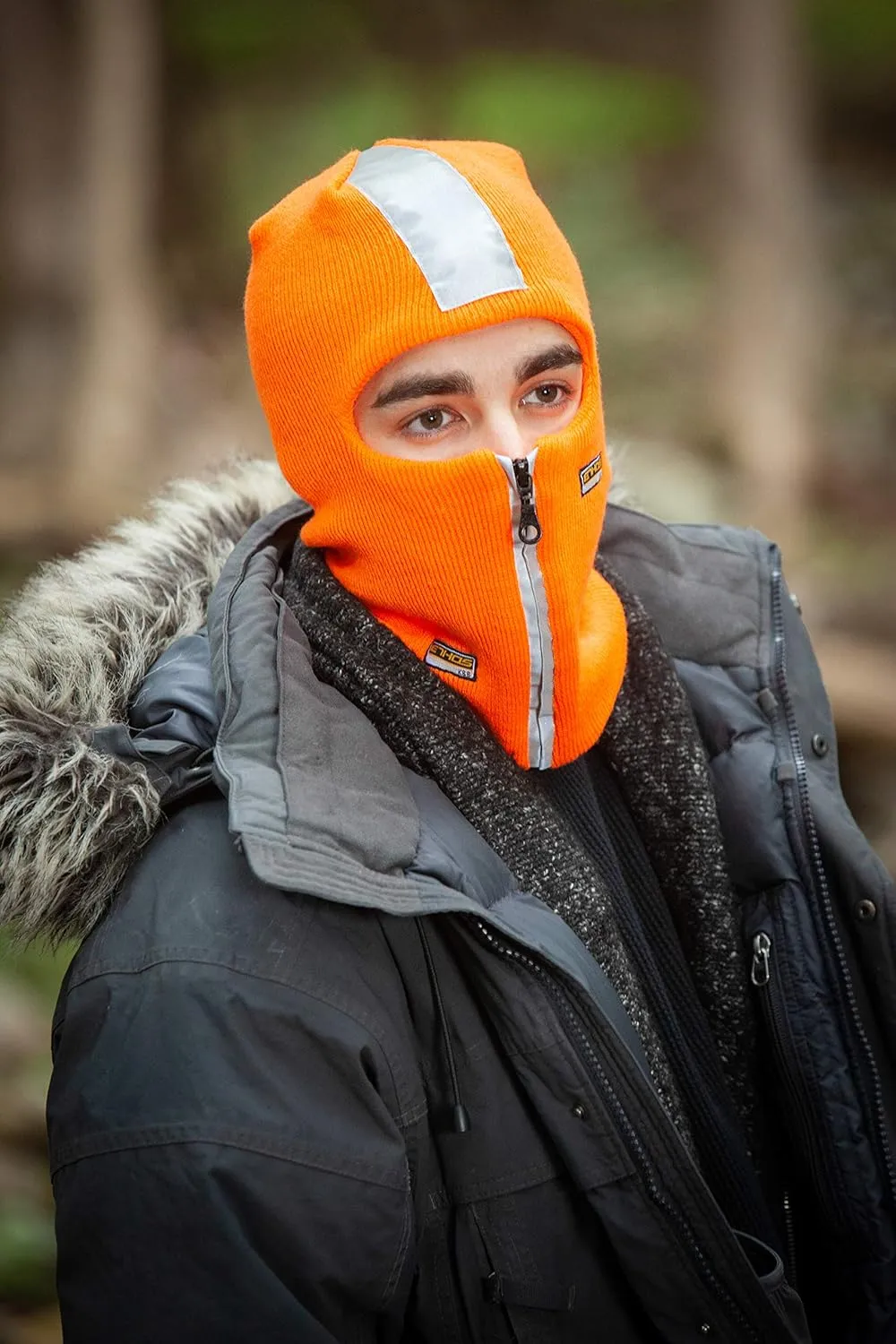Safety Reflective Balaclava Mask with Adjustable Zipper Hat Skull Cap