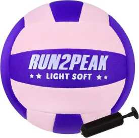 Super Soft Light Volleyball - Safe and Quiet Fabric Volleyball Ball for Indoor Play - Official Size 5 Kids Youth Beginners Lightweight Volleyballs Trainer for House Yard Training Practice