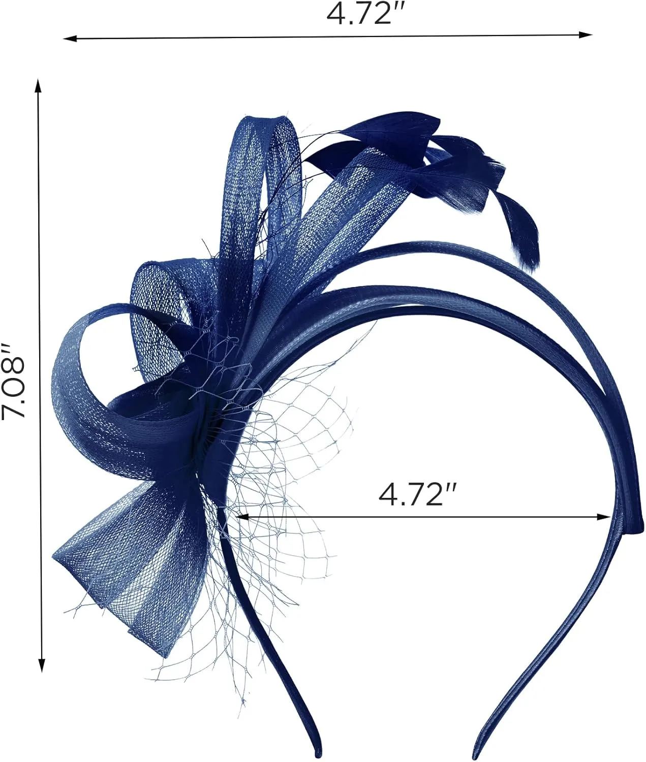 SWEETV Fascinators Headband with Feather, Women's Tea Party Hat for Kentucky Derby, Cocktail, Wedding, Fancy Dress Party