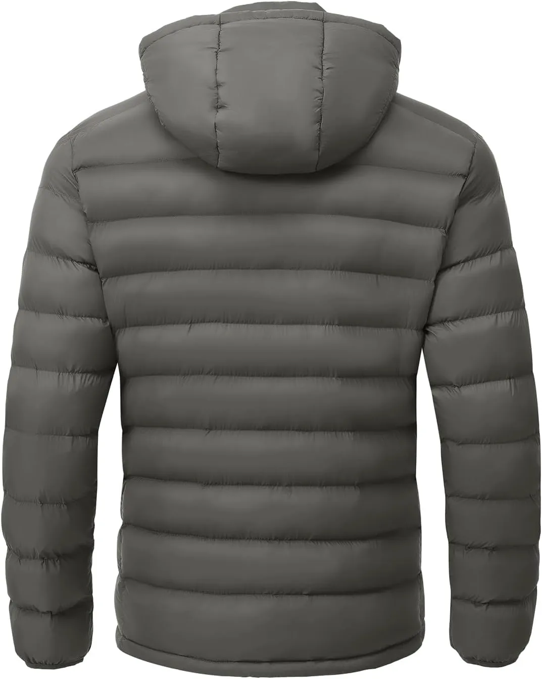 TBMPOY Men's Lightweight Puffer Jackets Detachable Hood Water-Resistant Casual Winter Coat Hooded Insulated for Travel Ski