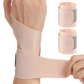Ultra-Thin Wrist Brace (2Pcs), Lightweight Wrist Wrap Compression Wrist Strap for Carpal Tunnel, Arthritis, Tendonitis, Sprains, Pain Relief, Elastic Wrist Support for Workout, Sports, Tennis (Skin)