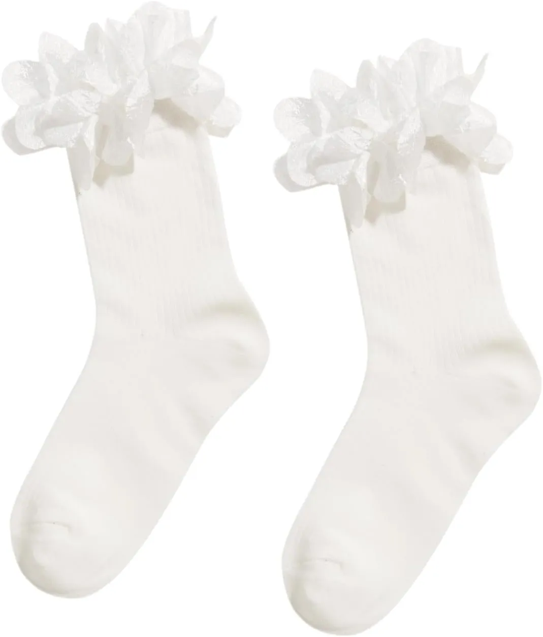 Violet Mist Women Lace Ruffle Ankle Socks Girls Cute Frilly Cotton Crew Socks with Ruffles Fancy Lolita Princess Socks Gifts